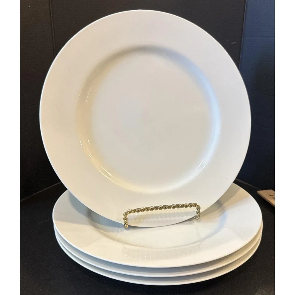 Fitz Floyd White Porcelain‎ Dinner Plates Plate Set Of 4 Japan 10 Inch Vintage